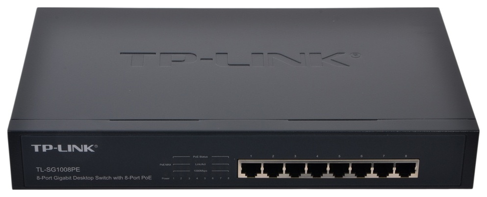 

Коммутатор TP-LINK TL-SG1008PE Black, TL-SG1008PE