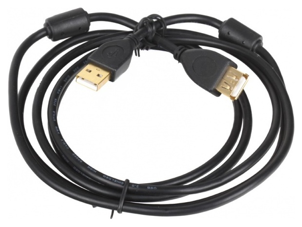 фото Кабель konoos usb a-usb a, m-f 1,8м black (kc-usb2-amaf-1.8m)