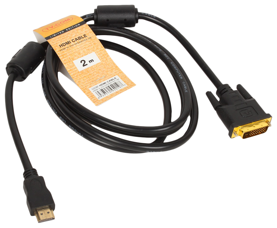 фото Кабель vcom hdmi-dvi, m-m 2м black (lcg135f-2m)