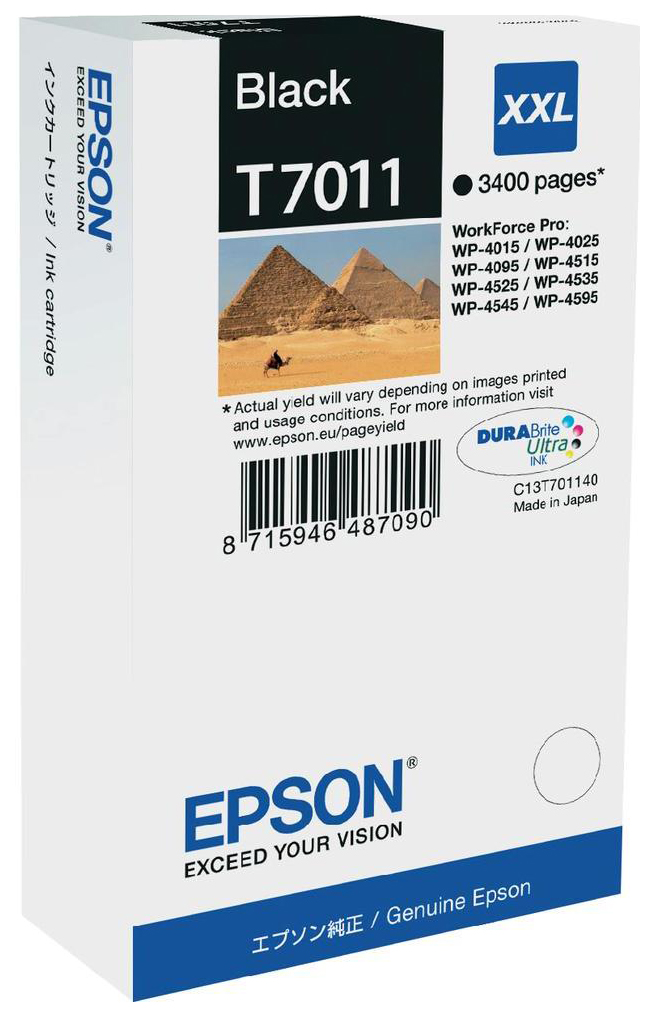 

Картридж для струйного принтера Epson C13T70114010, черный, оригинал, t7011 XXL