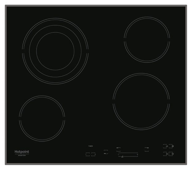 фото Встраиваемая варочная панель электрическая hotpoint-ariston har 643 t a black