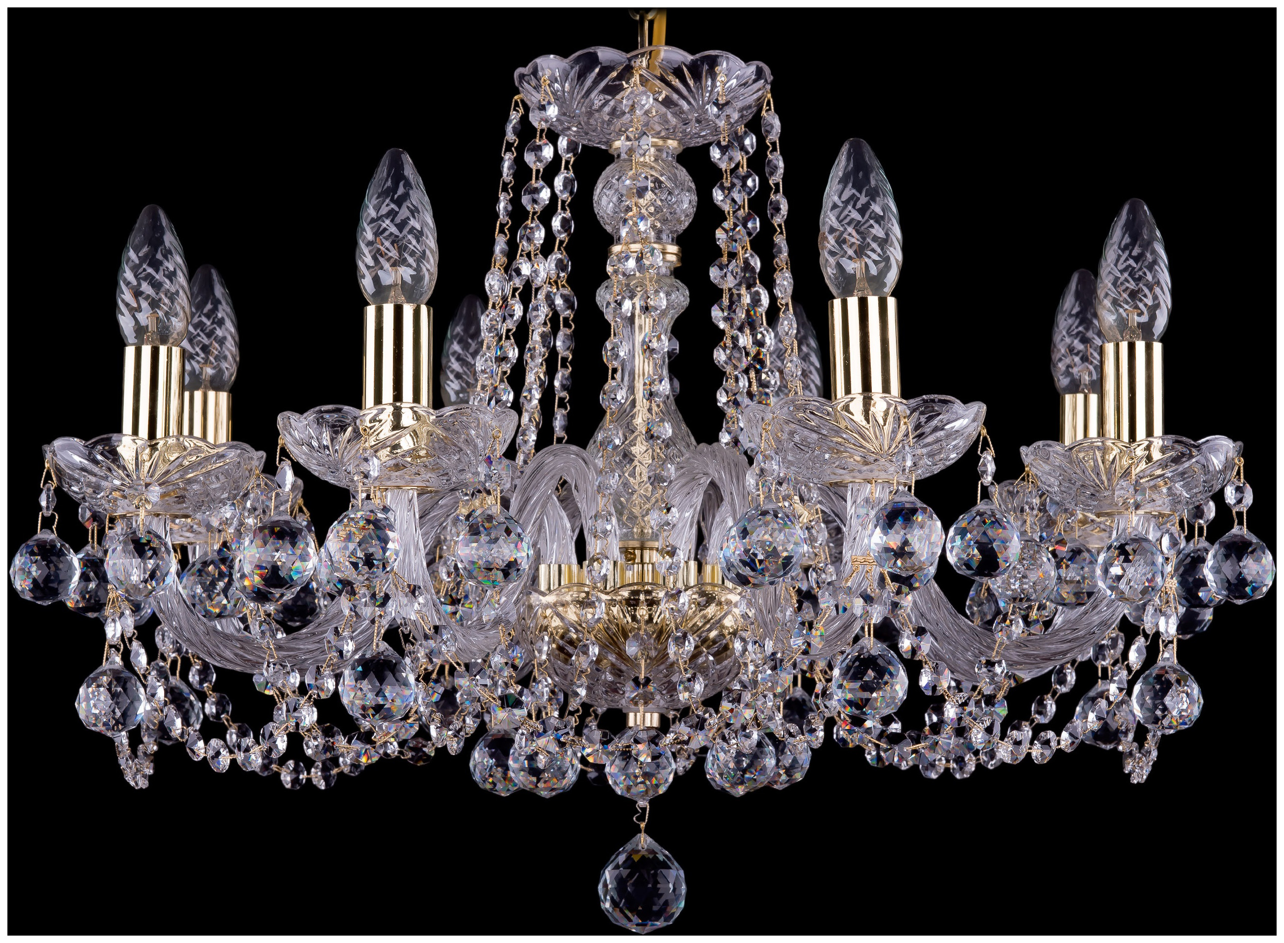 фото Люстра подвесная bohemia ivele crystal 1402/8/195/g/balls