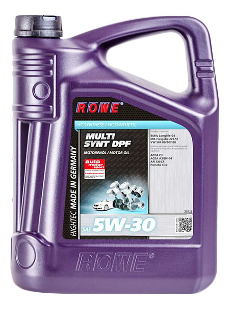 Моторное масло RoWe Hightec Multi Synt DPF 20125-0050-03 5W30 5л
