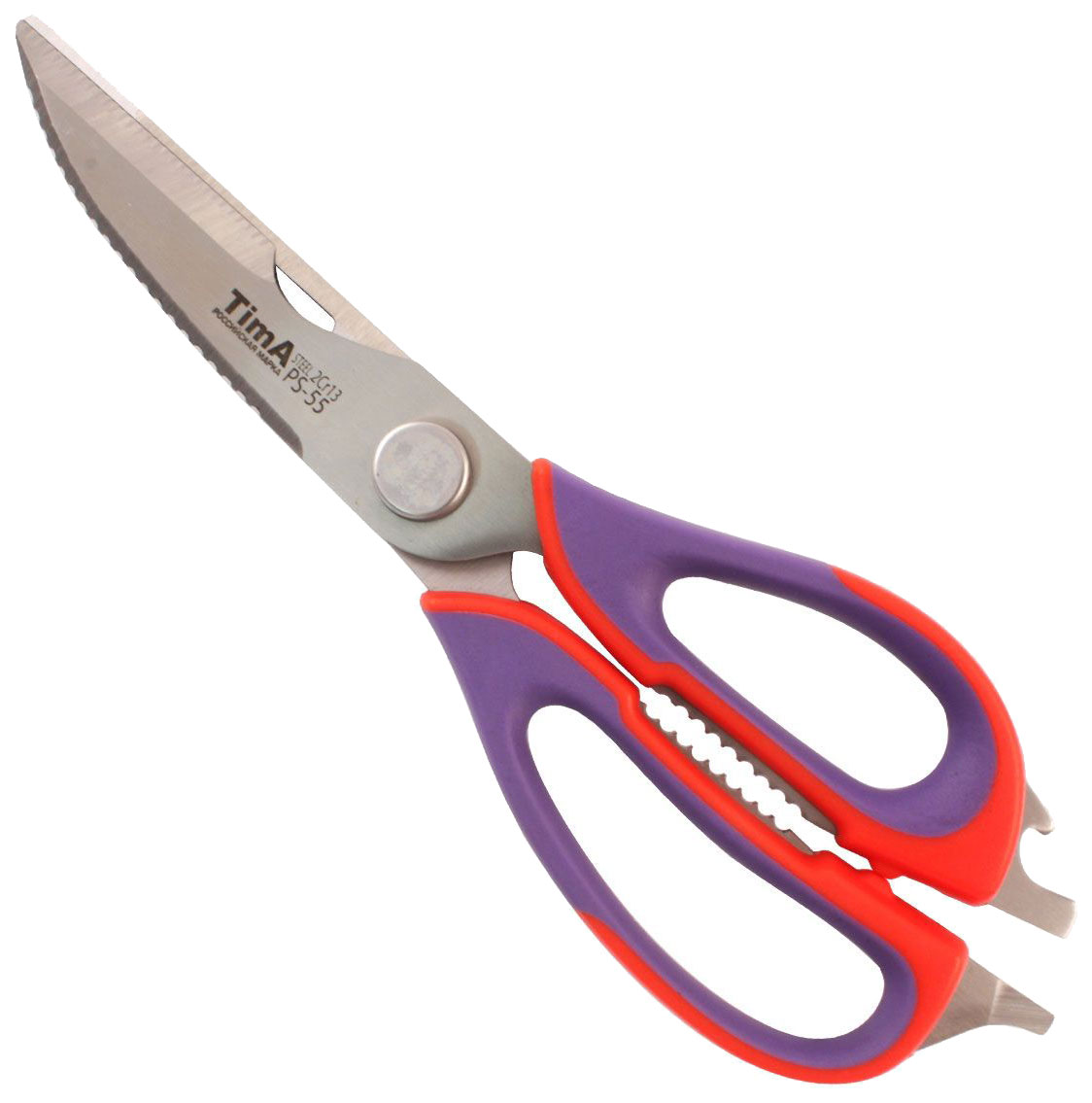 Ножницы кухонные Tima PS-55 Красный, фиолетовый