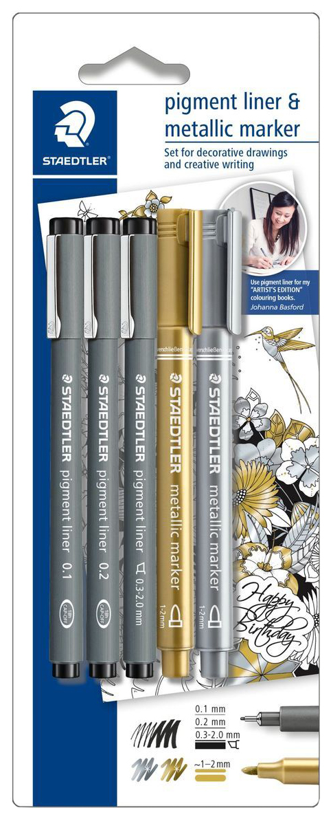 фото Набор капиллярных ручек pigment liner,3 шт staedtler