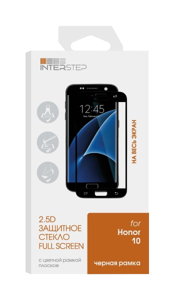 

Защитное стекло InterStep для Huawei Honor 10 Black, IS-TG-HON10FSBL-000B202