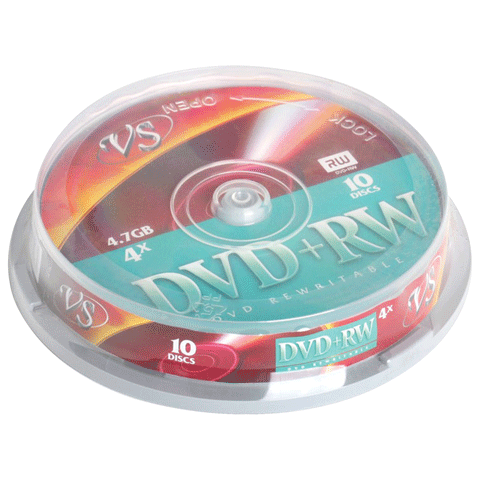 фото Диски dvd+rw vs, 4,7 gb, 4x, vsdvdprwcb1001, 10 штук