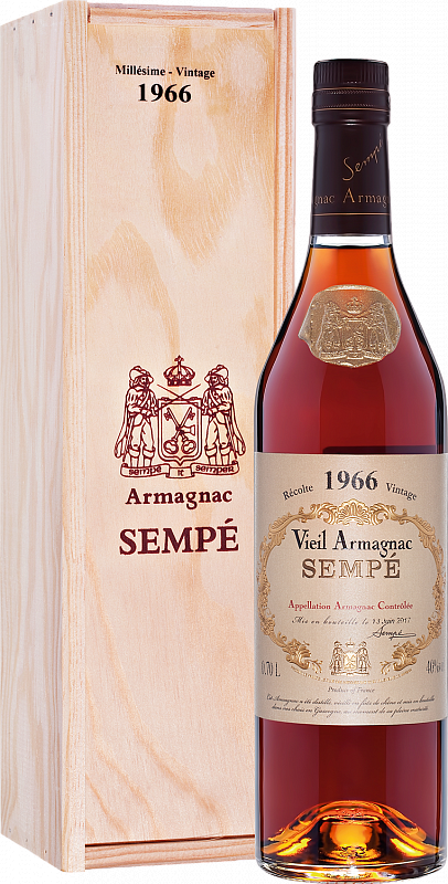 

Арманьяк Sempe Vieil, Armagnac AOC , 40 %, 700 мл, 1966г, gift box