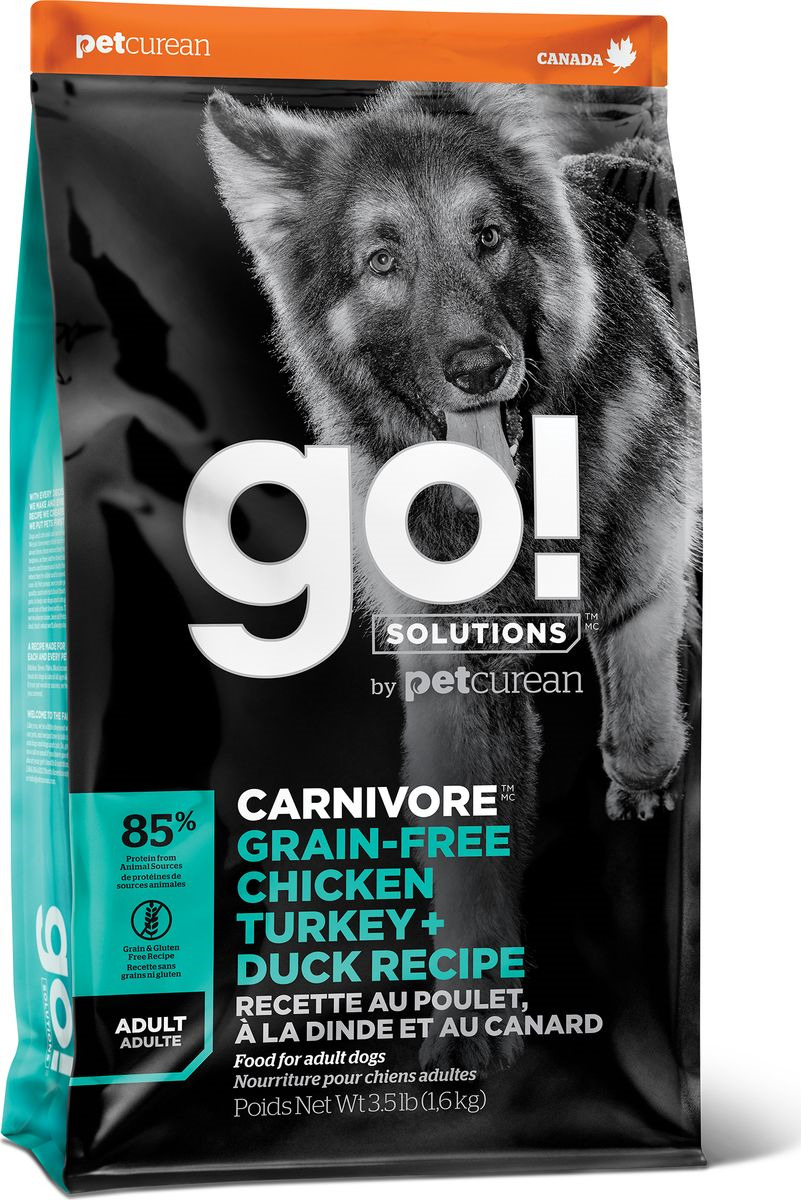 фото Сухой корм для собак go! carnivore, все породы, беззерновой, 4 вида мяса, 1,59 кг