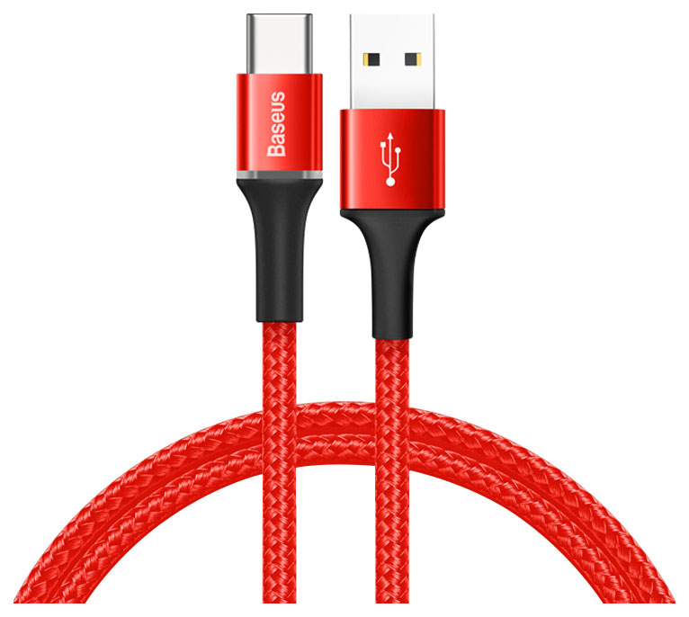 фото Кабель baseus usb type-c halo data cable usb for type-c 3a 1m red