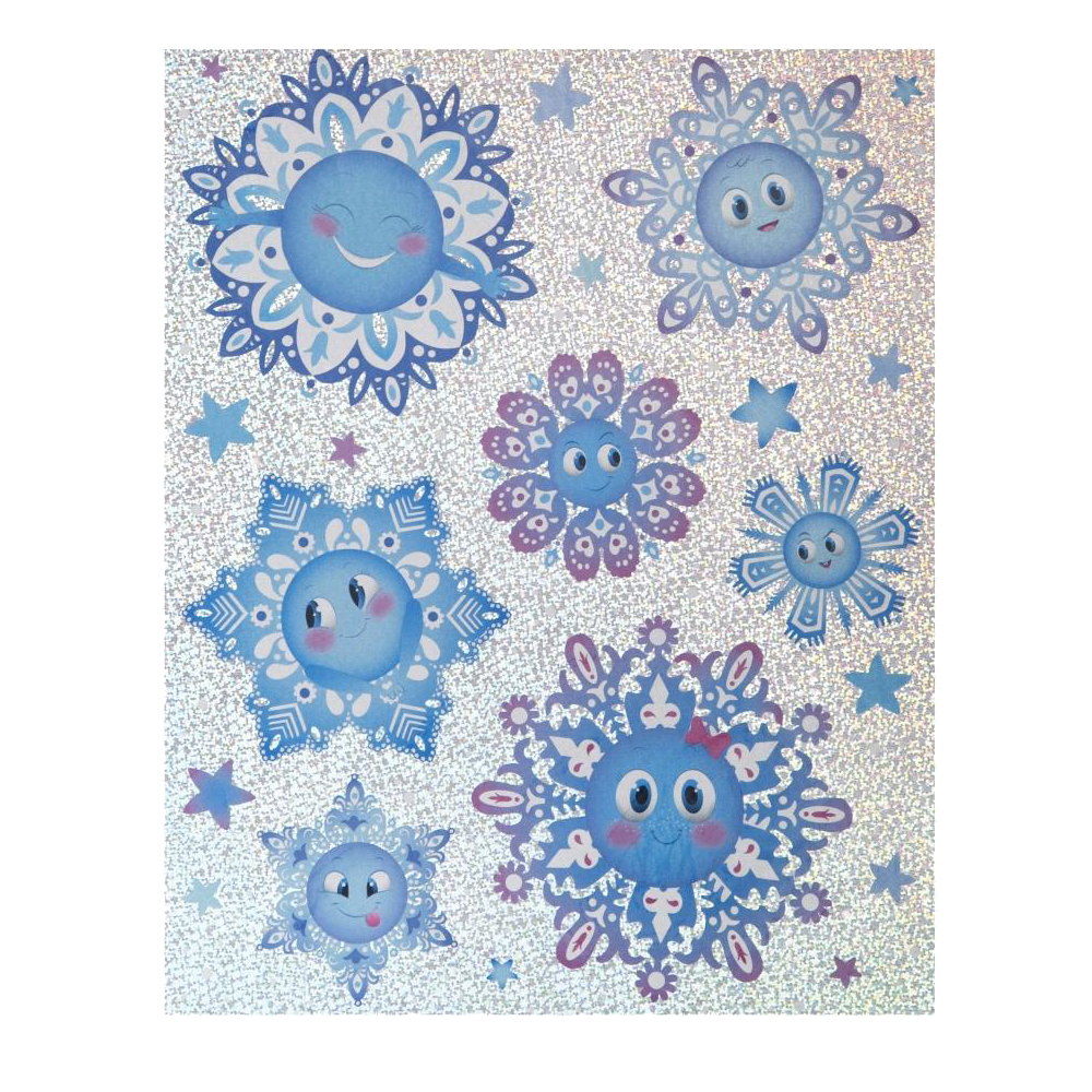 

Наклейки новогодние Феникс Present Веселые снежинки 30x38 см