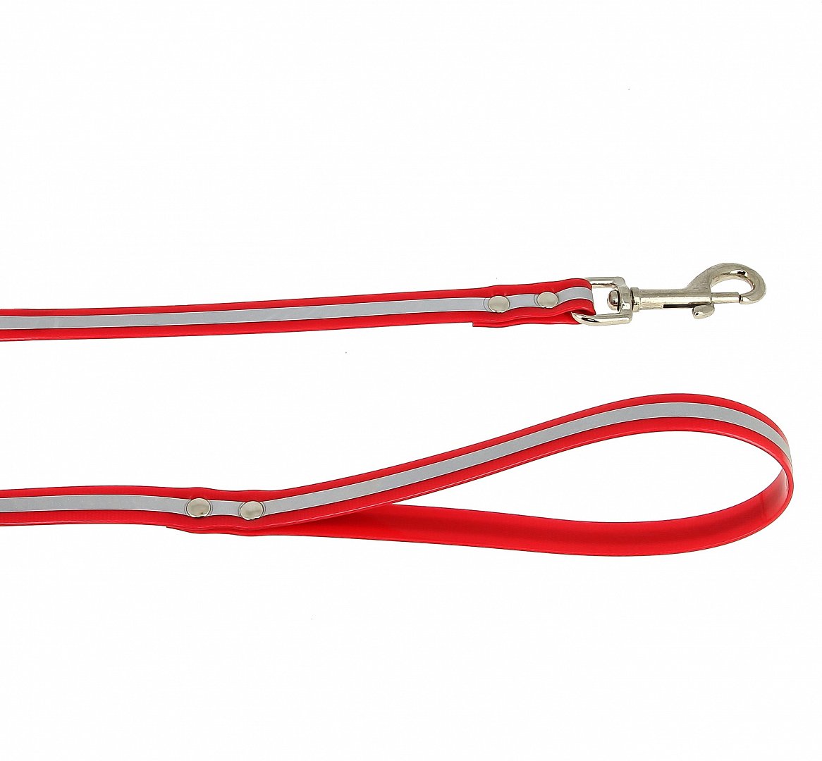 фото Поводок для собак каскад со светоотражающей полосой красный , 120 x 1,5 см, красный