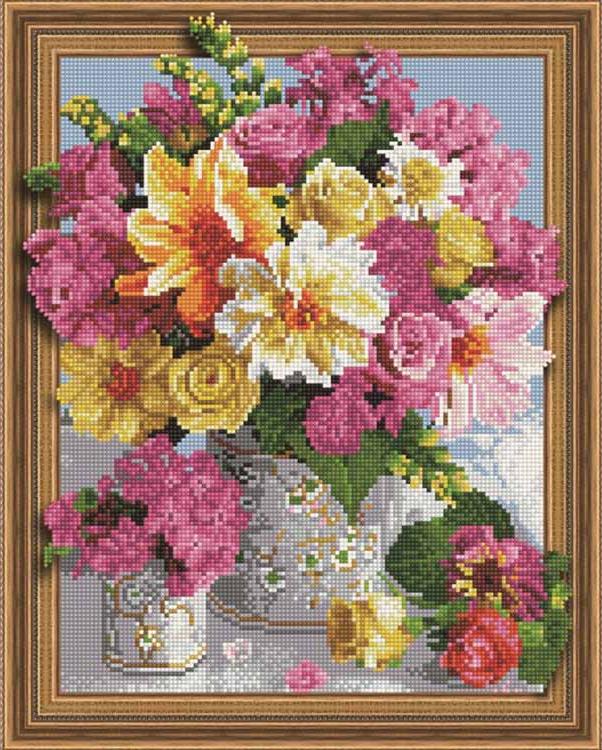 

Алмазная вышивка Painting Diamond Яркий букет, 40x50 см, Яркий букет
