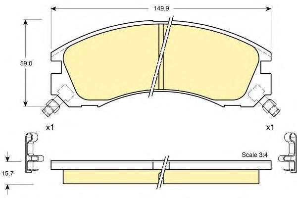 

Комплект тормозных колодок Girling 6132009