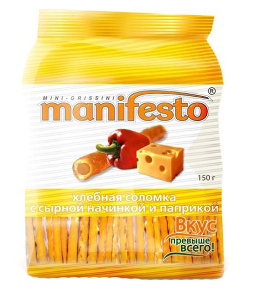 

Соломка хлебная Manifesto с сырной начинкой и паприкой 150 г