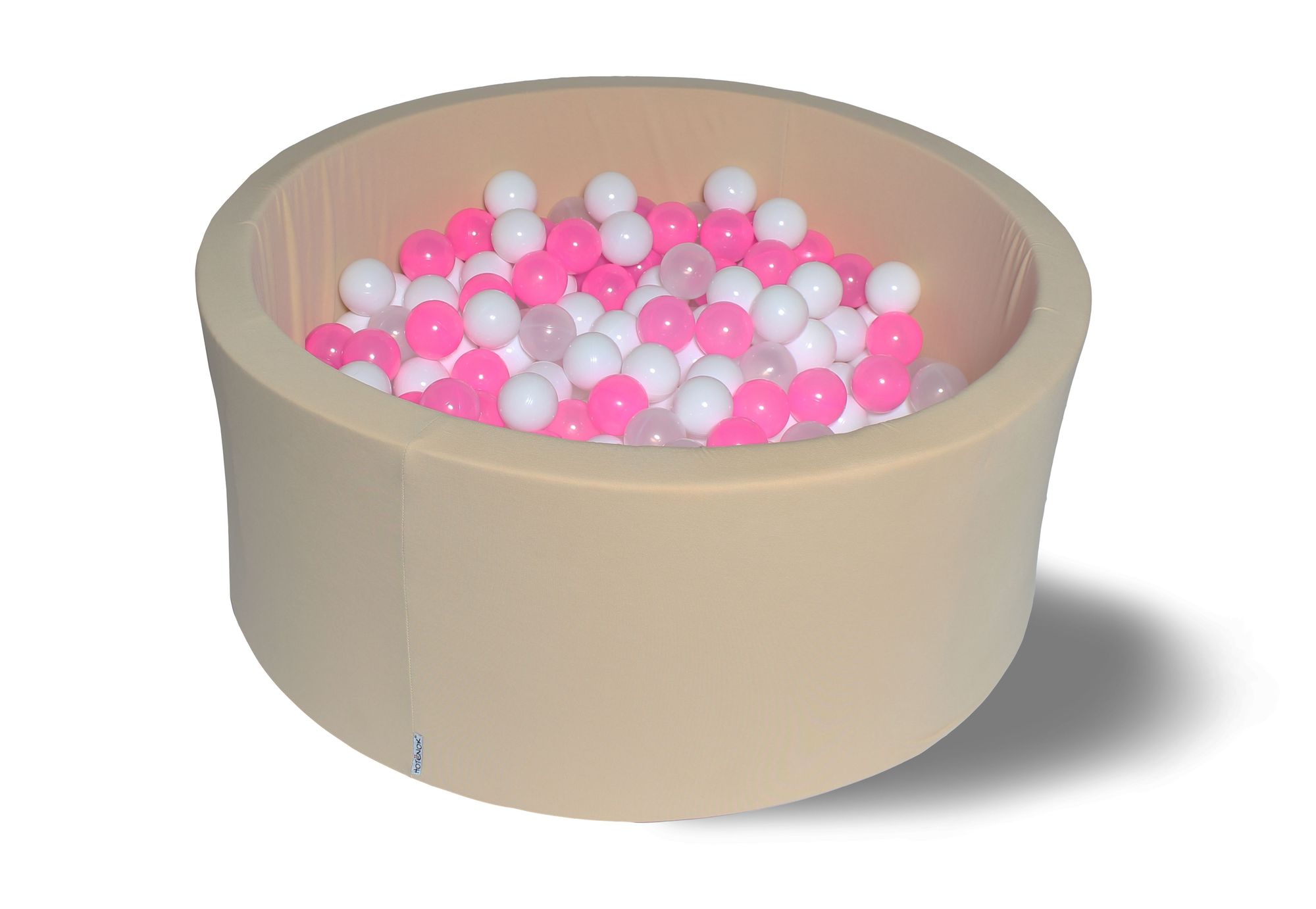 фото Сухой игровой бассейн жемчужное сияни 40см, с 200 шарами: бел, прозр, розов hotenok