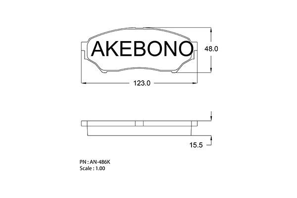 фото Тормозные колодки дисковые akebono an486k