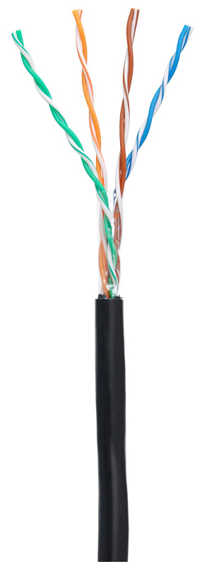 Кабель Netlan LAN-LAN, 305м Black (EC-UU004-5E-PE-BK) медный одножильный кабель netlan
