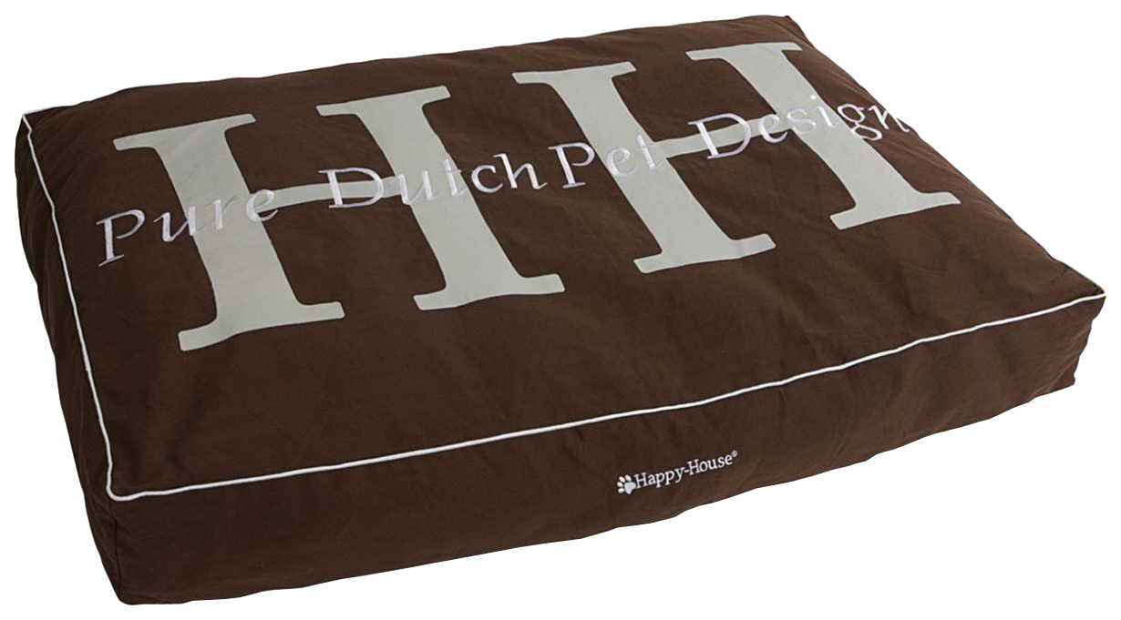 фото Лежак для животных happy house pure dutch pet design m подушка коричневая 110х75х15 см