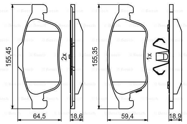 

Тормозные колодки Bosch дисковые 986494826