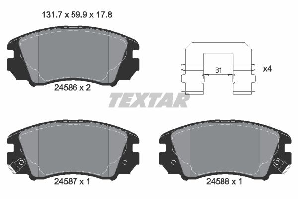 

Тормозные колодки Textar дисковые 2458601