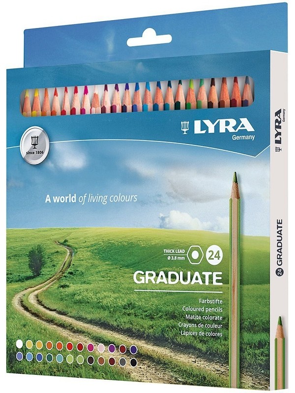

Цветные гексагональные карандаши LYRA GRADUATE PERMANENT 24 цветов