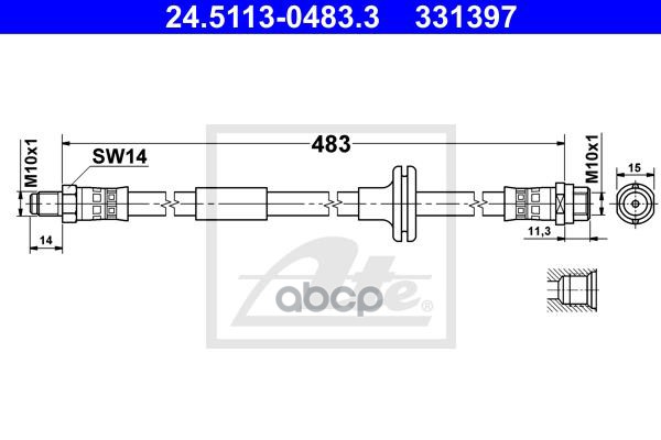 Шланг тормозной системы ATE 24511304833