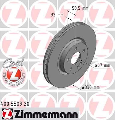 

Тормозной диск ZIMMERMANN 400.5509.20