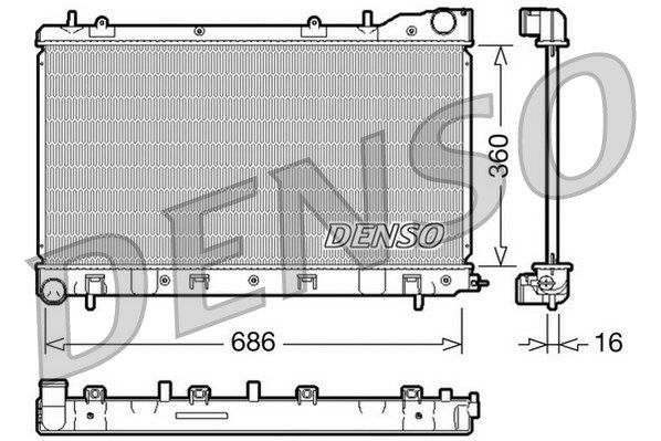 

Радиатор охлаждения двигателя DENSO DRM36004