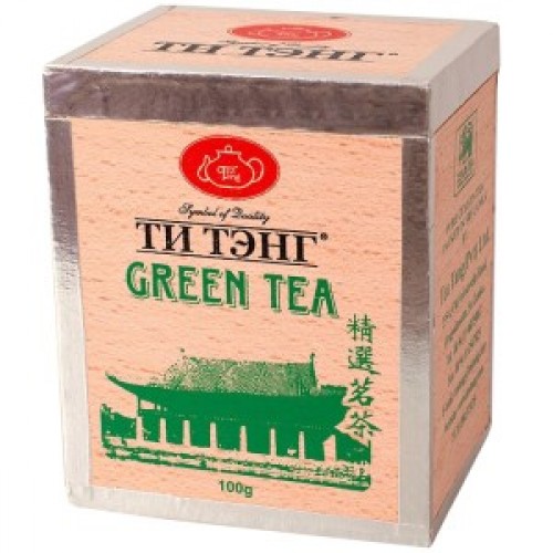 Чай весовой зеленый Ти Тэнг green tea в деревянном ящичке 100 г