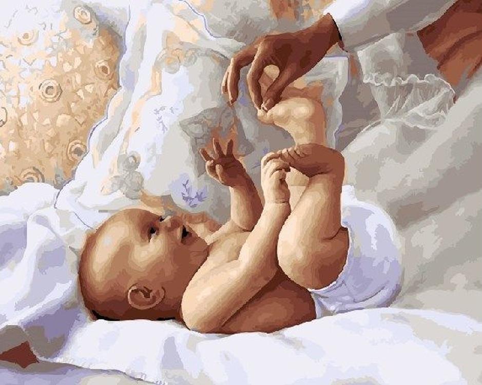 

Картина по номерам Paintboy Нежная пяточка, 40x50 см, Нежная пяточка