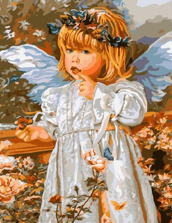 

Картина по номерам Paintboy Девочка-ангелочек, 40x50 см, Девочка-ангелочек