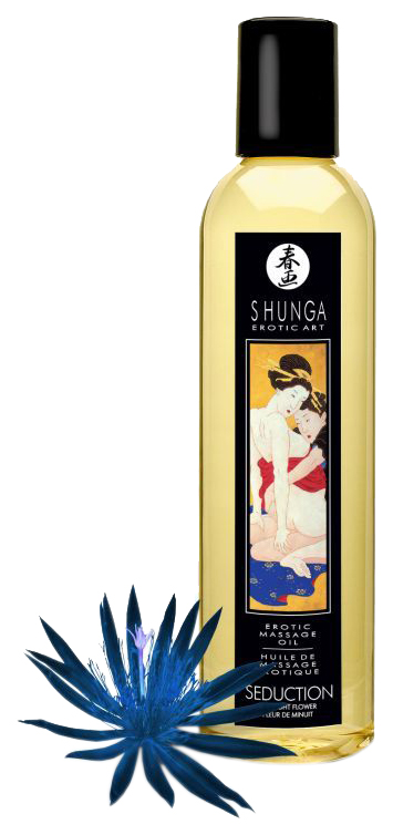 фото Массажное масло shunga seduction midnight flower с ароматом ночных цветов 250 мл