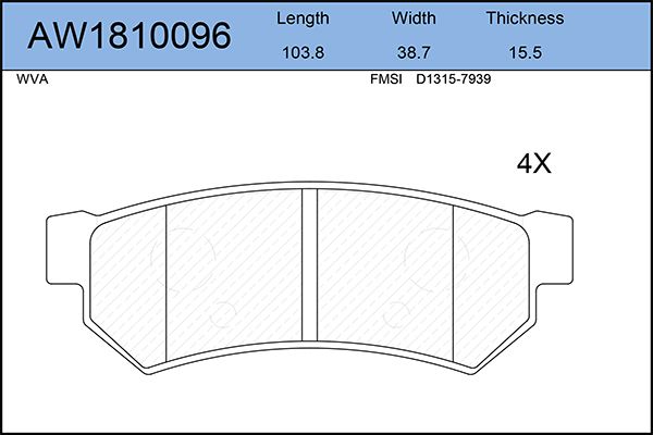 

Тормозные колодки AywiParts дисковые AW1810096