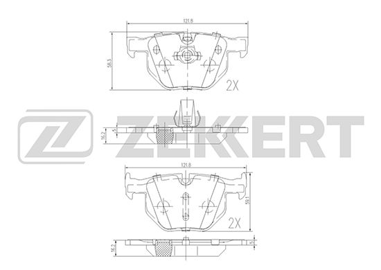 фото Комплект тормозных колодок, дисковый тормоз zekkert bs-1017