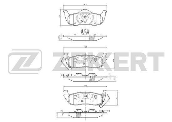 фото Комплект тормозных колодок, дисковый тормоз zekkert bs-2110