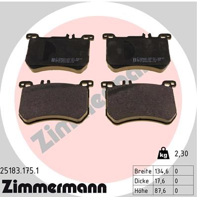 

Тормозные колодки ZIMMERMANN дисковые 25183.175.1