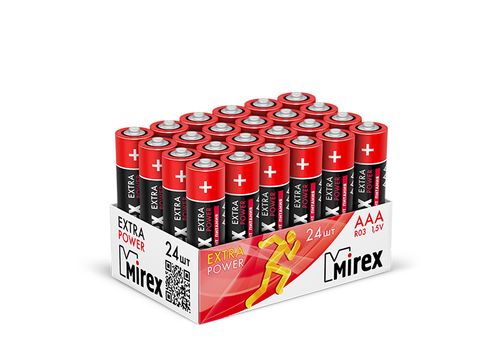 Батарейка солевая Mirex R03/AAА 1,5V 24 шт солевая батарейка jazzway