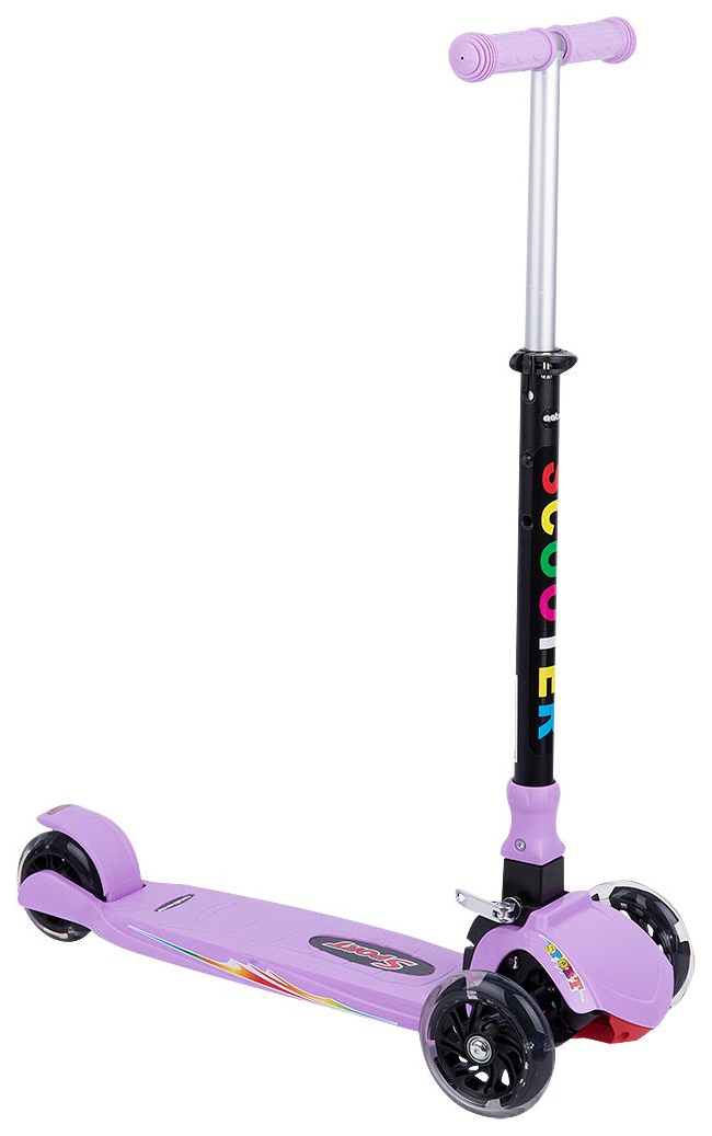 фото Самокат трехколесный leader kids фиолетовый свет колеса