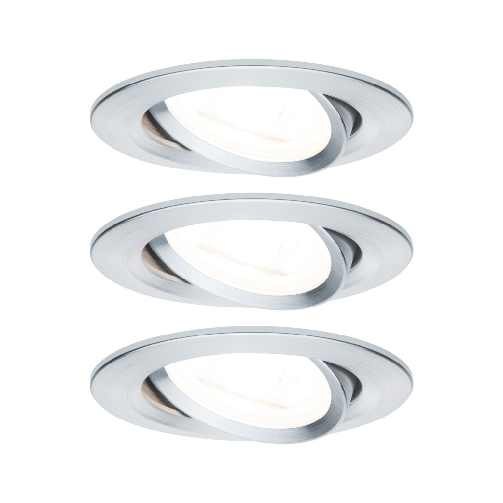 фото Светильник встраиваемый, комплект nova led 3x6,5 gu10 alu ged 93433 paulmann