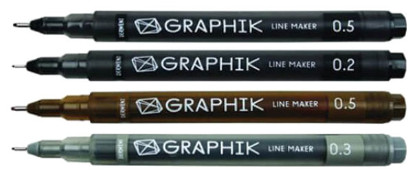 фото Набор капиллярных ручек "graphik line maker", 5 предметов derwent