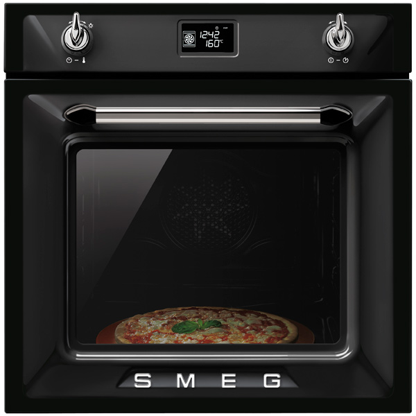 фото Встраиваемый электрический духовой шкаф smeg sfp6925npz black