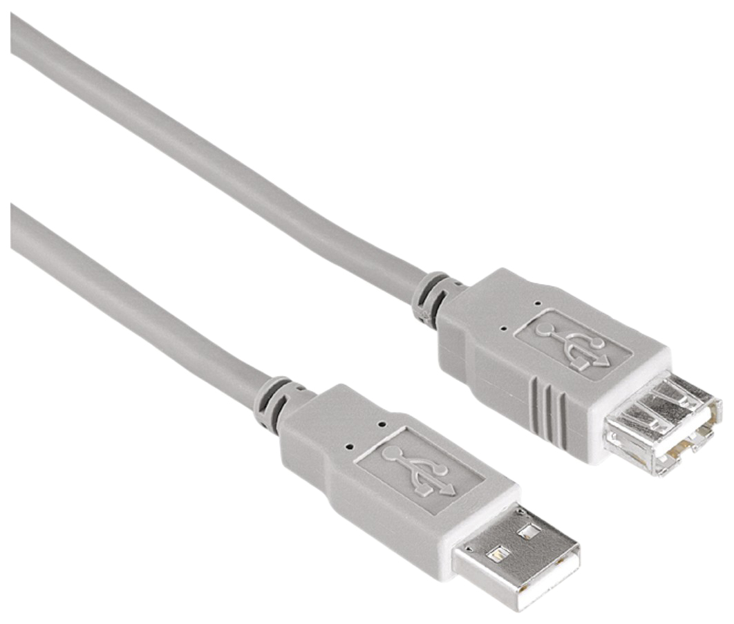 фото Кабель hama usb a-usb a, m-f 1,8м white (h-30619)