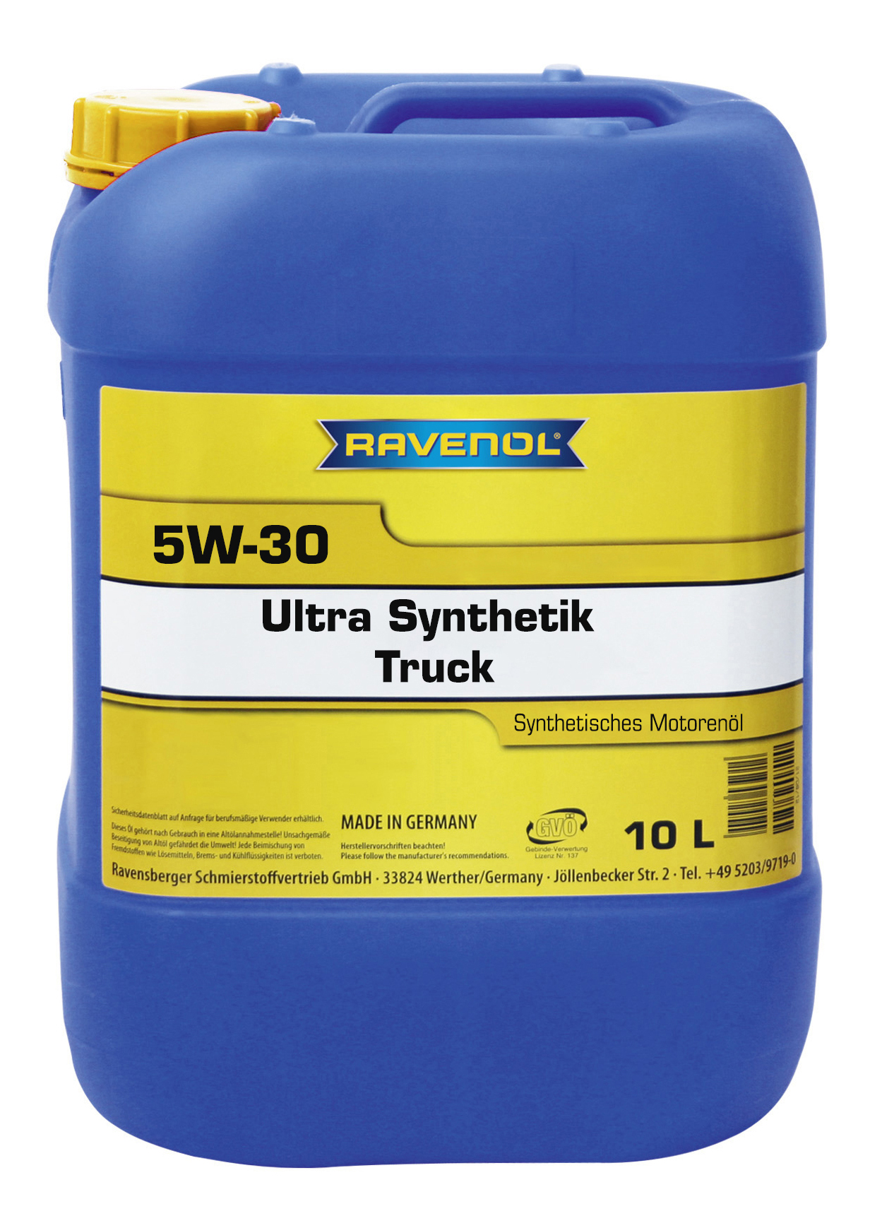 фото Моторное масло ravenol ultra synthetik truck sae 5w-30 10л