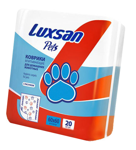 Пеленки для кошек и собак одноразовые LUXSAN Premium 60x60 см, 20 шт