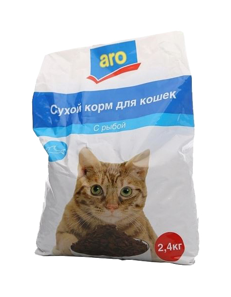 Сухой корм для кошек Aro, рыба, 2,4кг