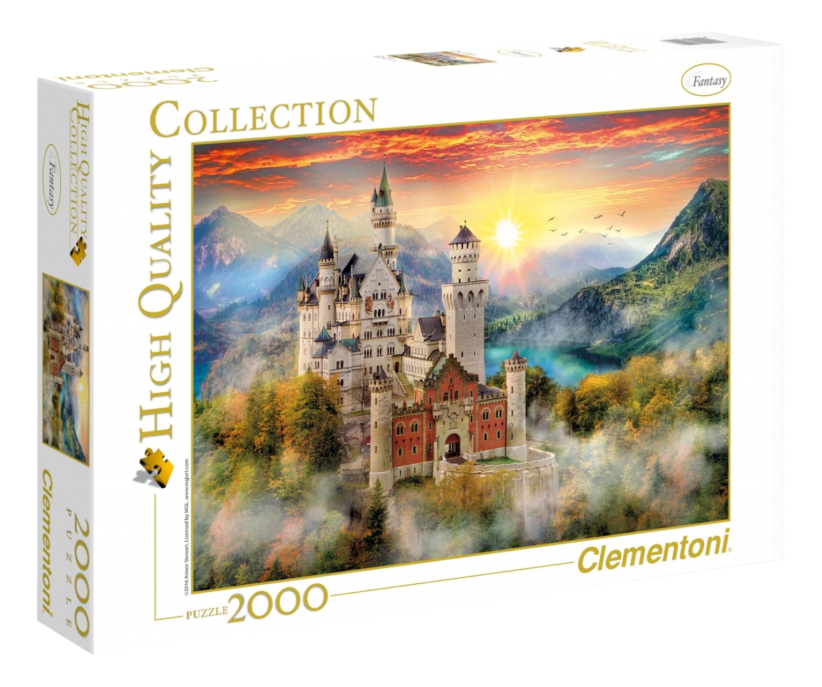 

Пазл Clementoni 2000 деталей, HQ Бавария,рассвет у замка Нойшванштайн 2000