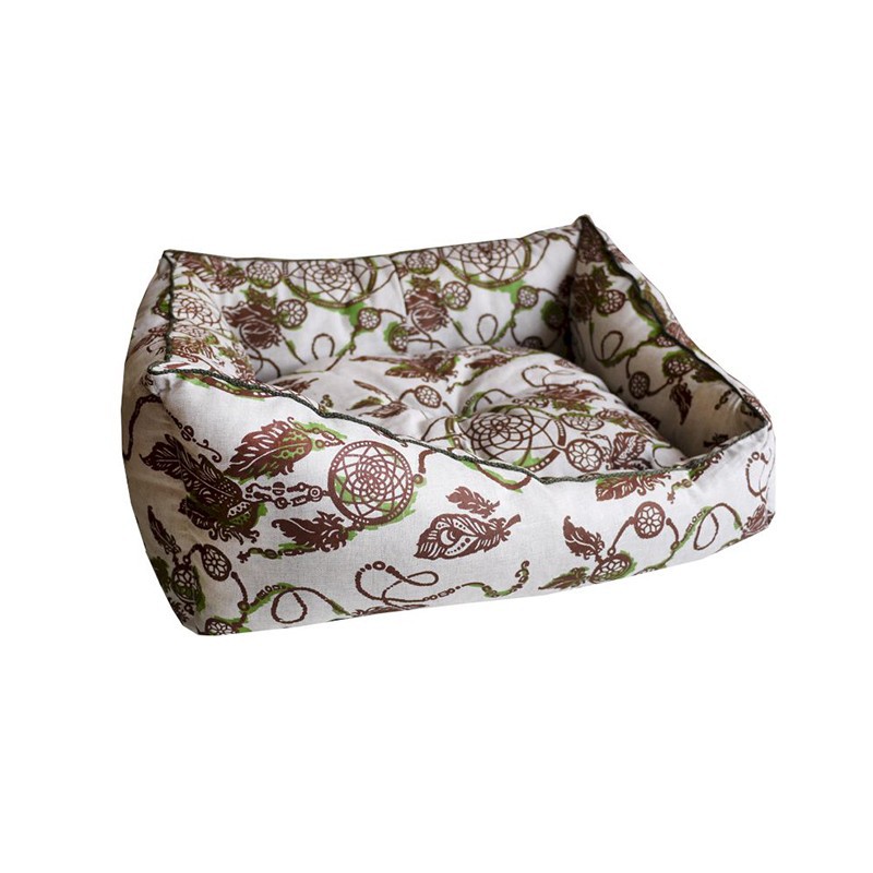 

Лежанка для кошек и собак ZooExpress 36x49x22см бежевый, коричневый, зеленый
