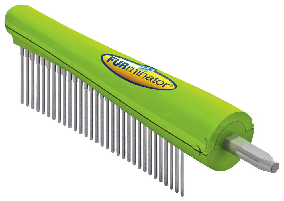 

Щетка для собак FURminator® пластик, нержавеющая сталь, цвет зеленый, Finishing comb