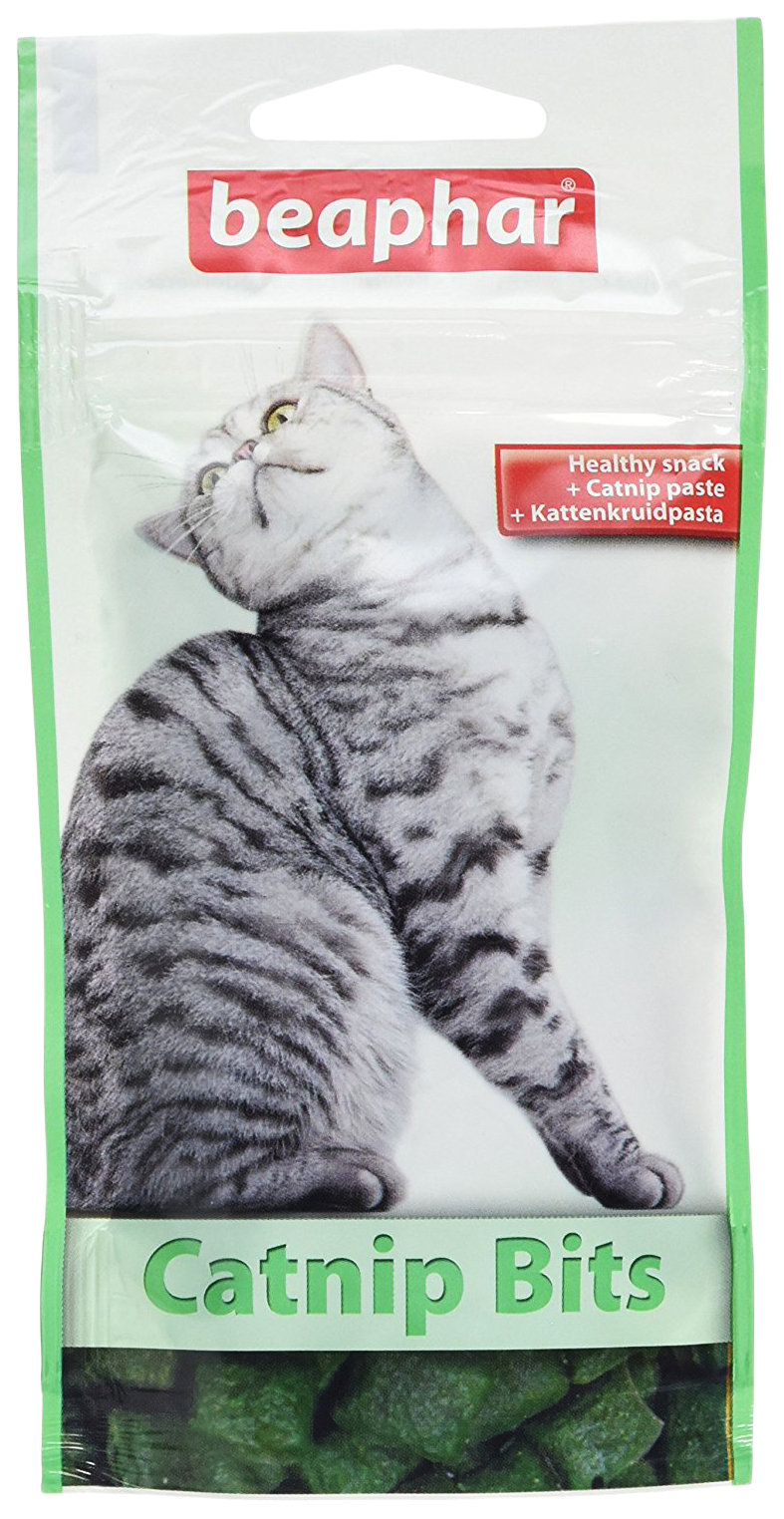 фото Лакомство для кошек beaphar catnip bits подушечки, кошачья мята, 35 г